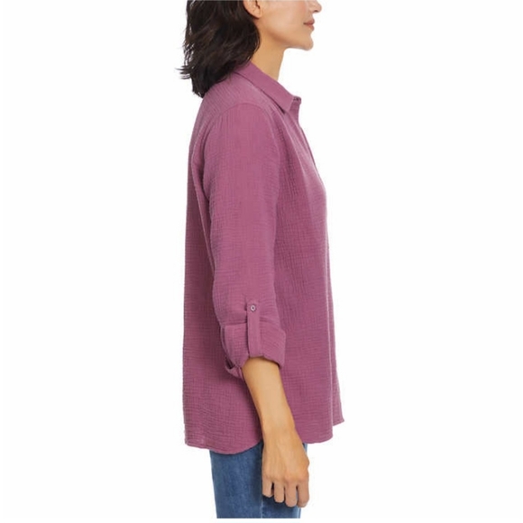 Ladies Ann Klein Gauze Top - Picture 2 of 3